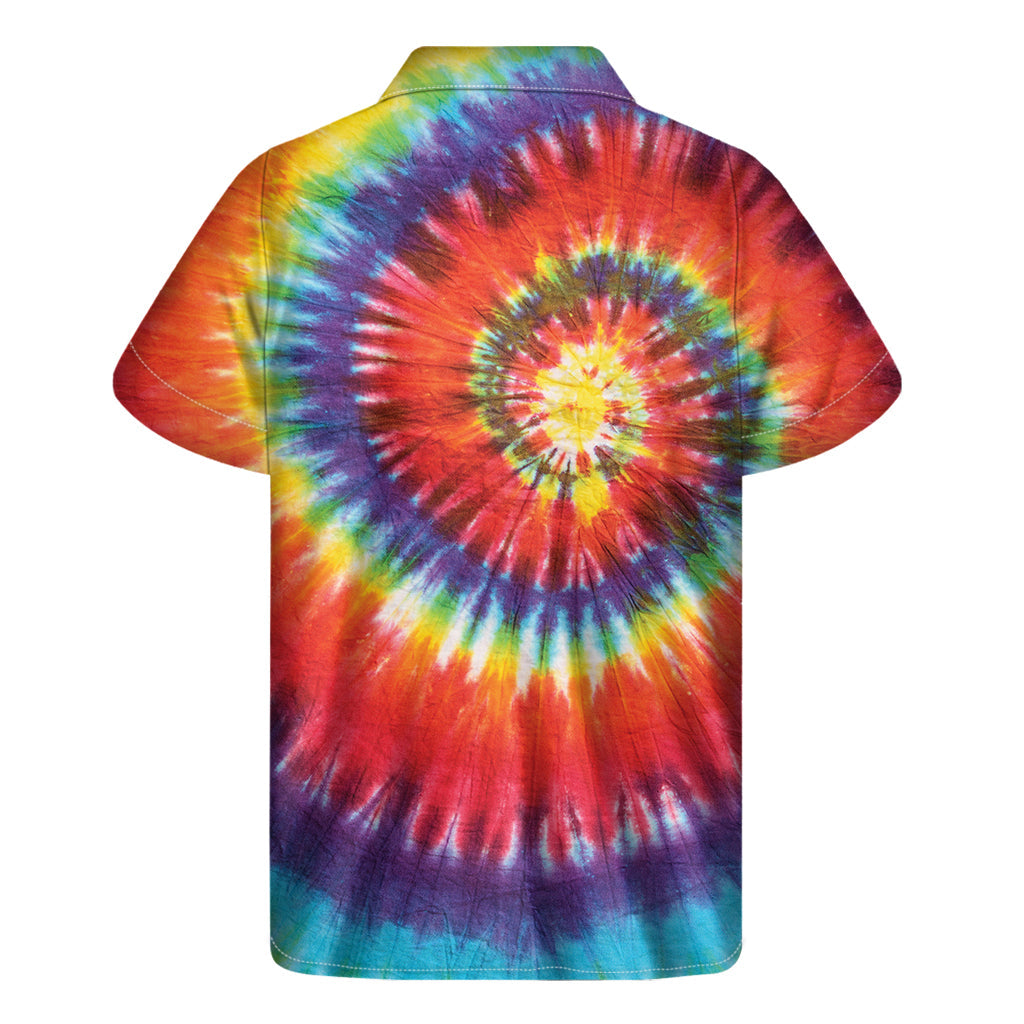 Tropical Vibes: Hawaiian Outfit Men&#39;s Short Sleeve Shirt in Colorful Hippie Tie Dye Print - 2