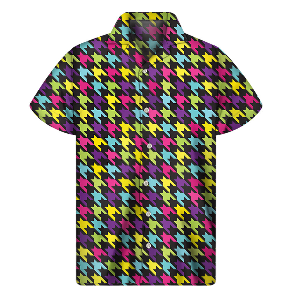 Island Breeze: Colorful Houndstooth Hawaiian Shirt - 1