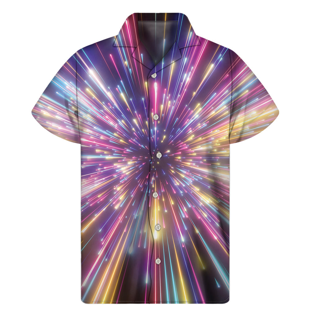 Colorful Hyperspace Hawaiian Print Short Sleeve Shirt - 1