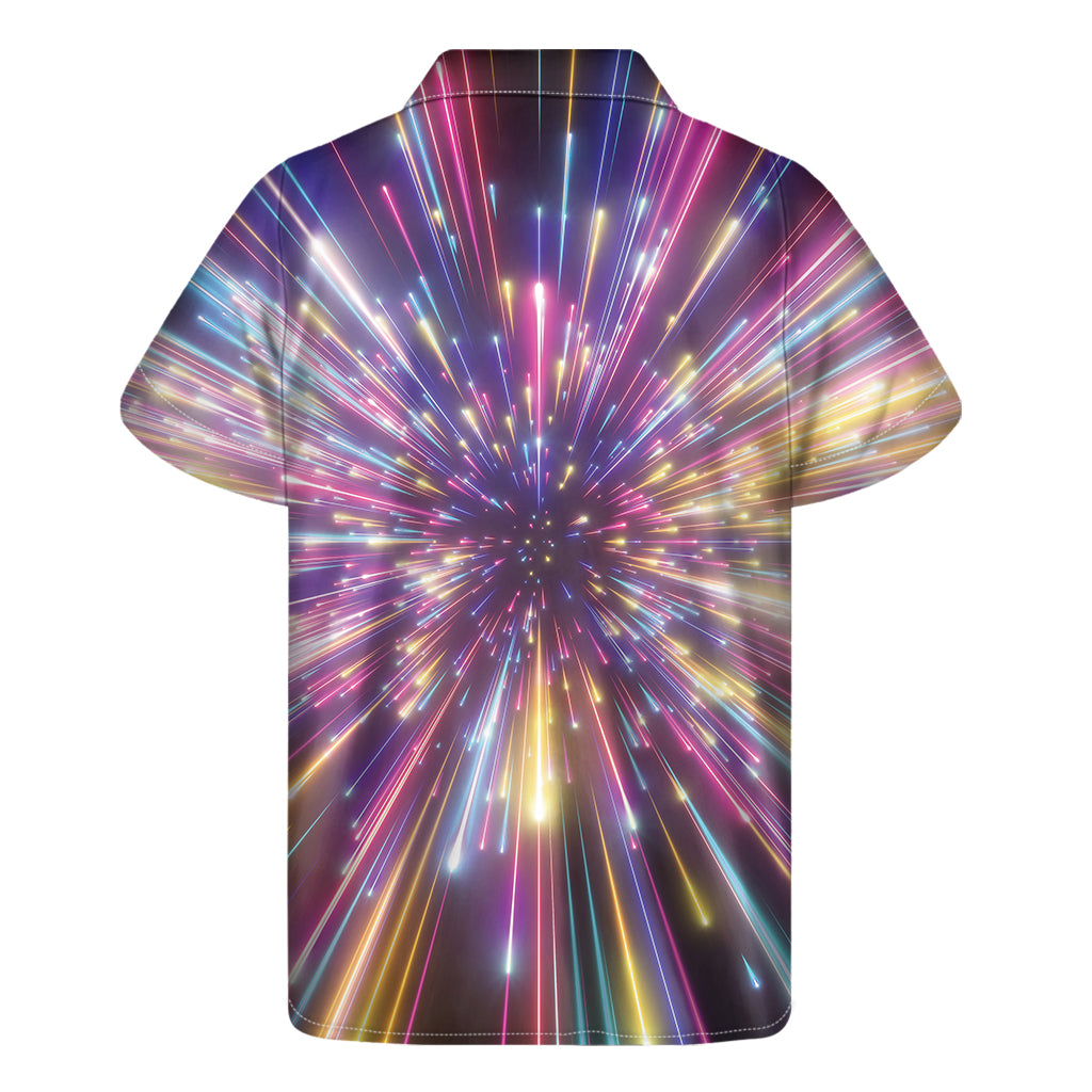 Colorful Hyperspace Hawaiian Print Short Sleeve Shirt - 2