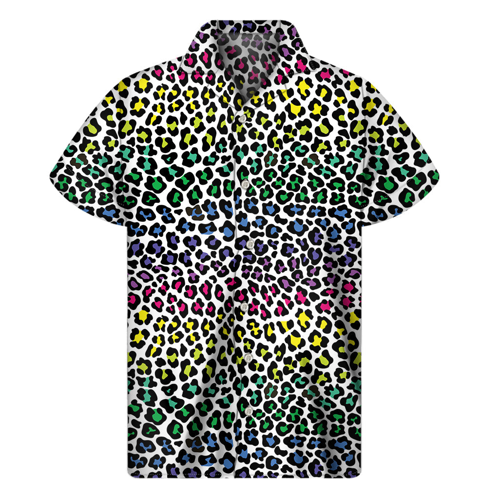 Tropical Paradise: Hawaiian Leopard Print Short Sleeve Shirt - 1