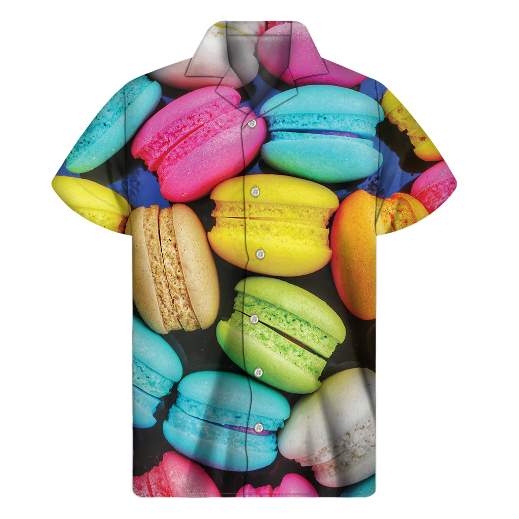 Tropical Delight: Colorful Macarons Hawaiian Short Sleeve Shirt - 1