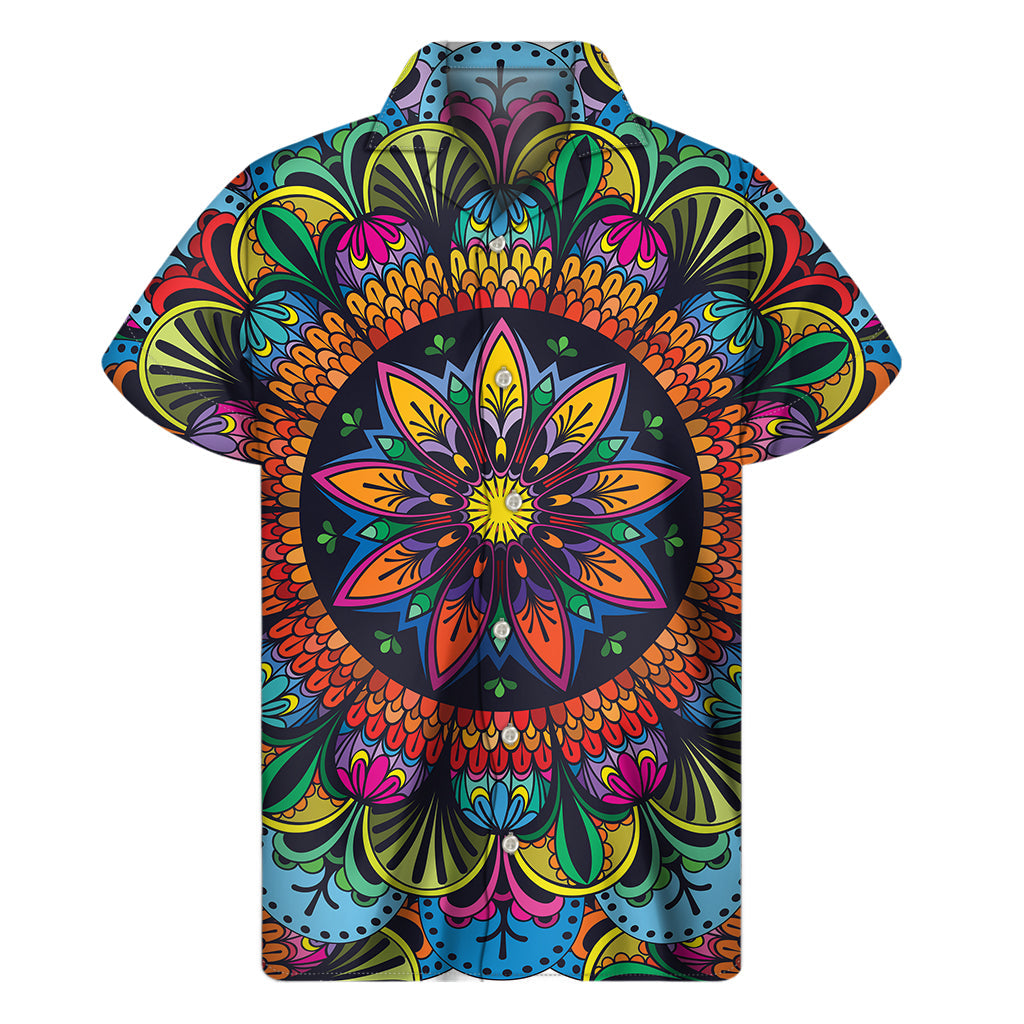 Colorful Mandalas: Hawaiian Short Sleeve Shirt for Men - 1