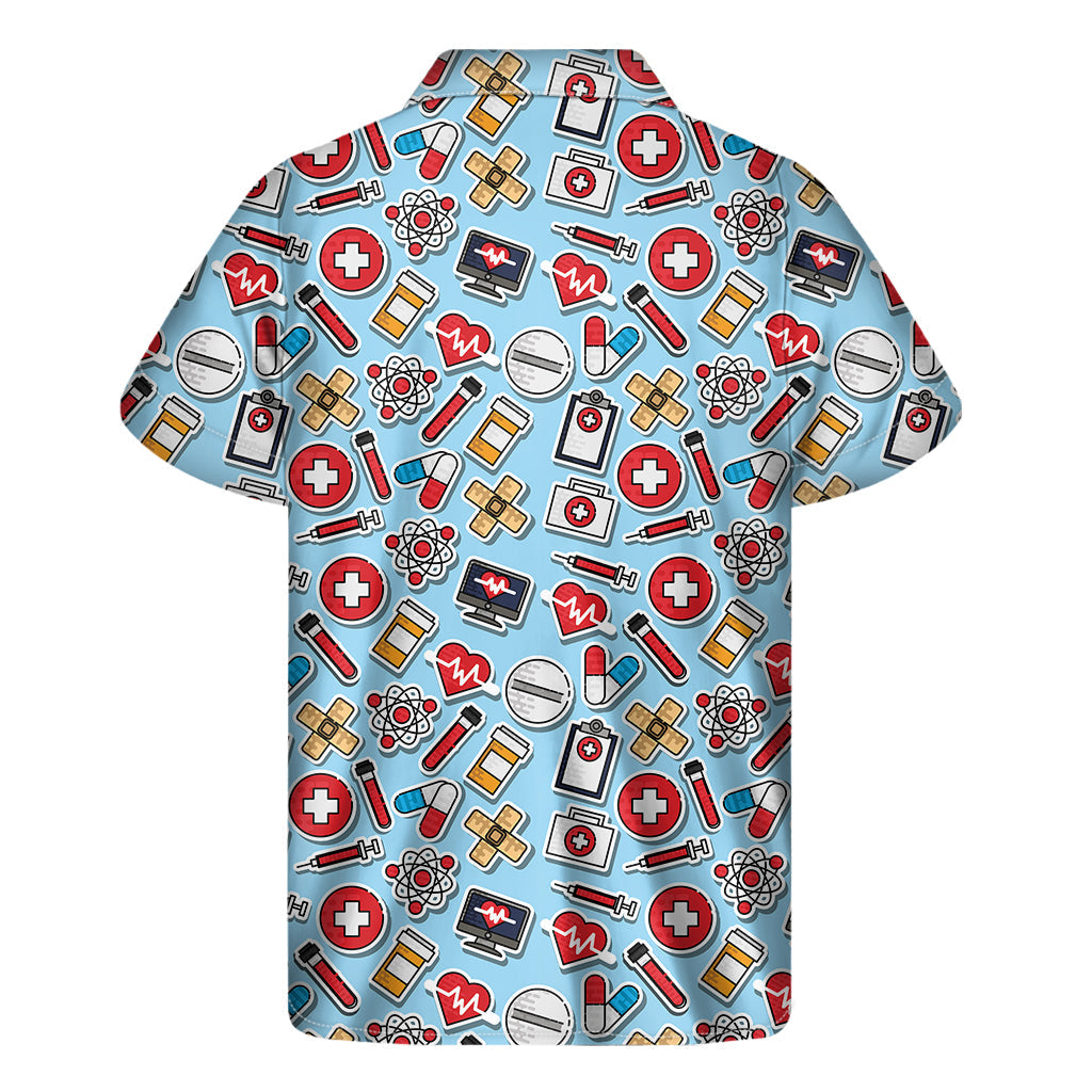 Tropical Vibes: Colorful Medical Pattern Hawaiian Short Sleeve Shirt - 2