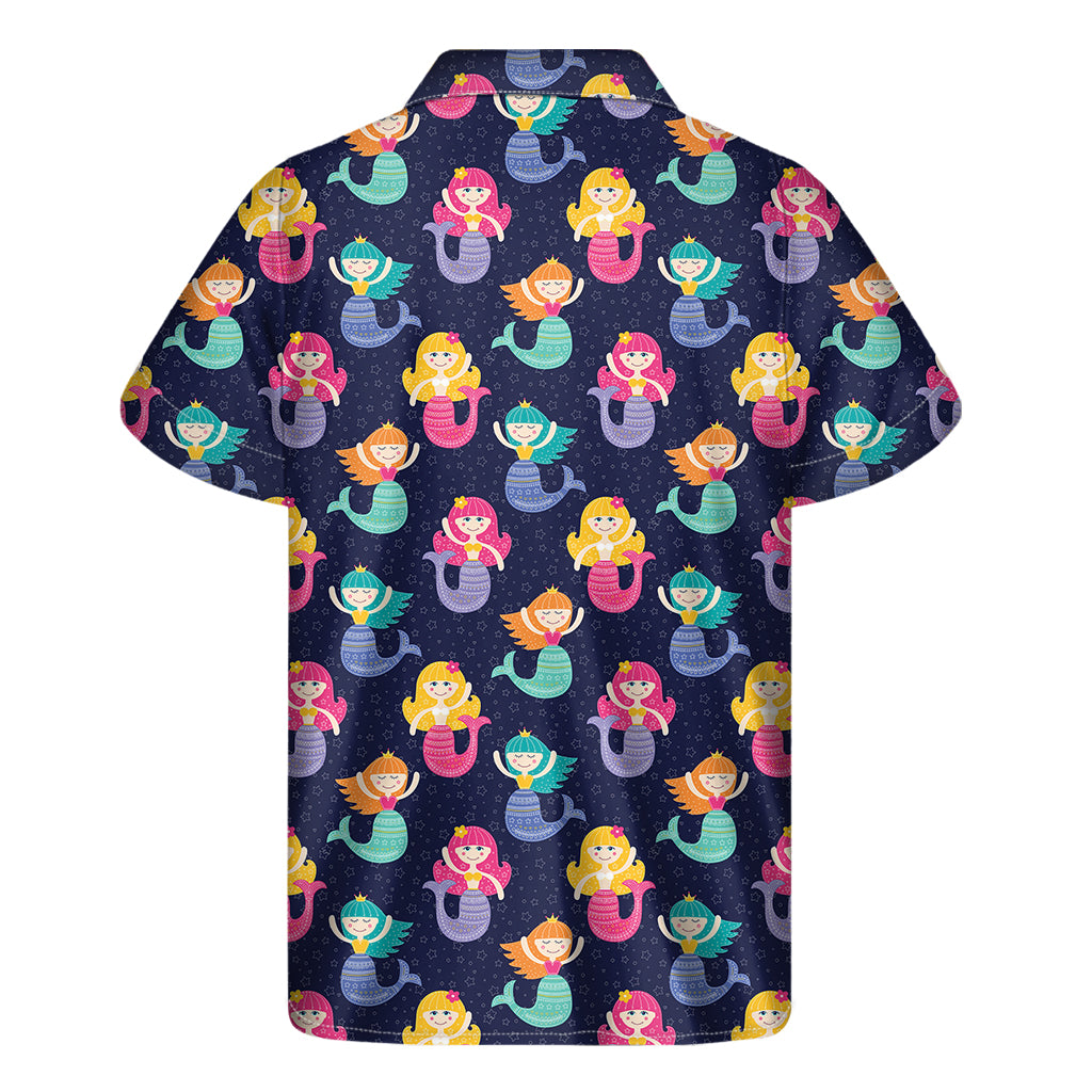 Colorful Mermaid Pattern Hawaiian Short Sleeve Shirt - 2