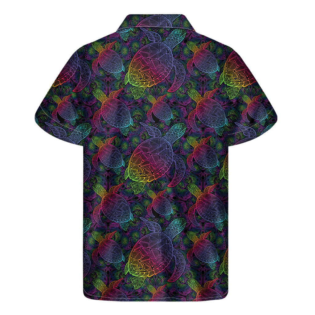 Tropical Vibes: Colorful Sea Turtle Hawaiian Shirt for Men - 2