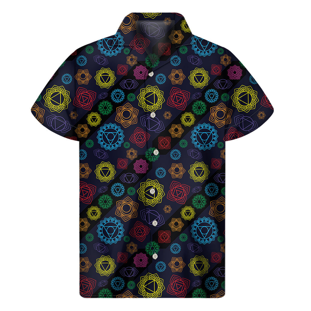 Colorful Seven Chakras Hawaiian Short Sleeve Shirt - 1