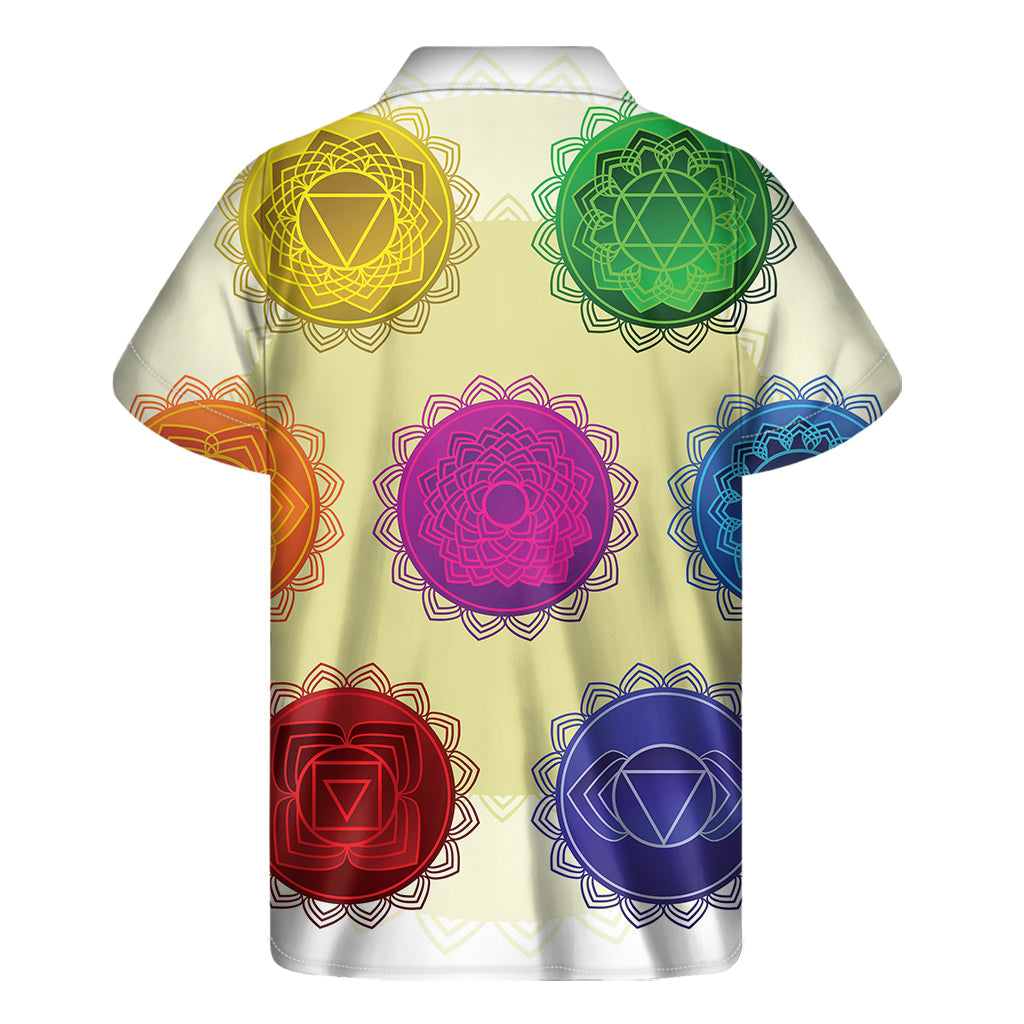 Island Vibes: Colorful Seven Chakras Hawaiian Short Sleeve Shirt - 2