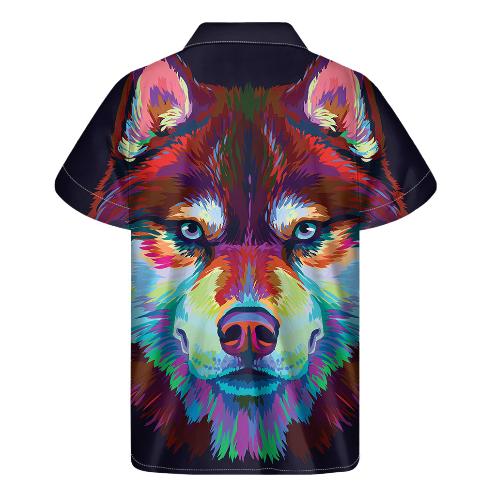 Tropical Vibes: Hawaiian Husky Print Short Sleeve Shirt - 2