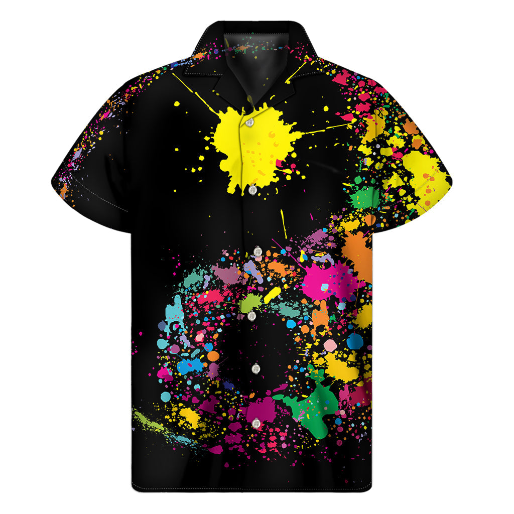 Colorful Splash Yin-Yang Hawaiian Short Sleeve Shirt - 1