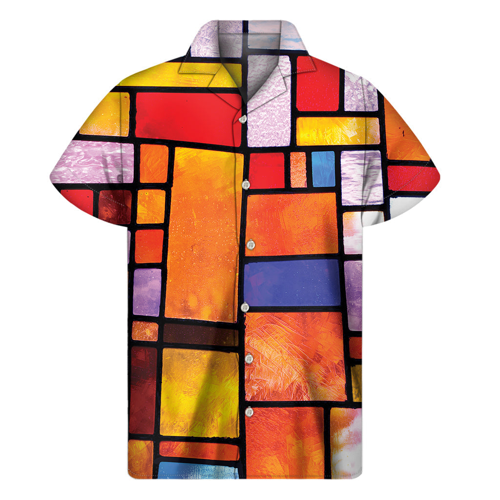 Island Vibes Collection: Colorful Stained Glass Mosaic Hawaiian Shirt - 1