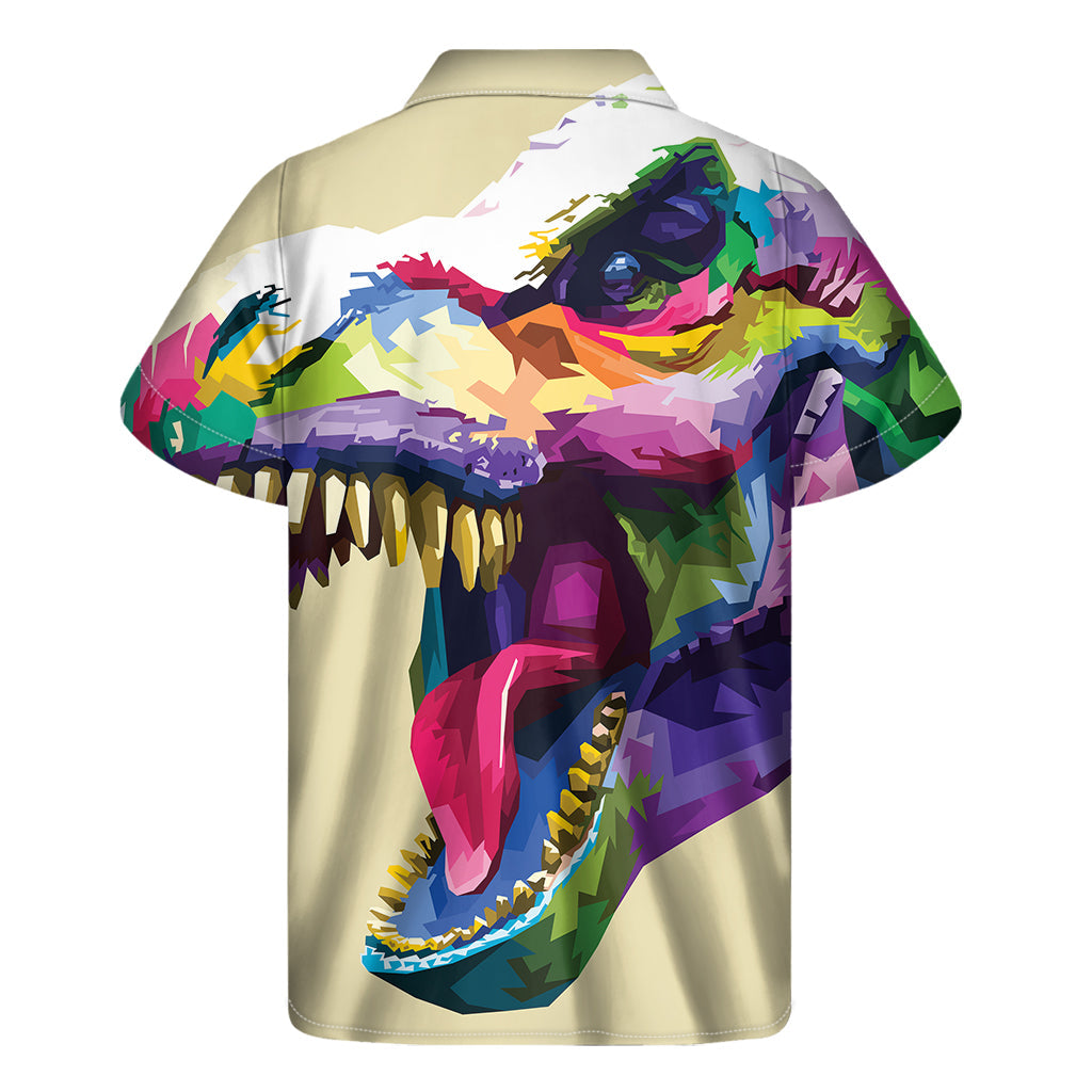 Tropical T-Rex: Men&#39;s Hawaiian Short Sleeve Shirt - 2