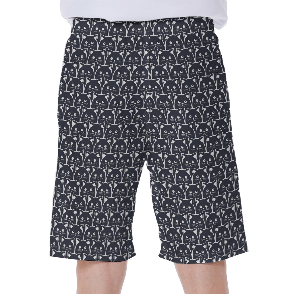 Black Cat Paradise: Hawaiian Men's Beach Shorts - 1