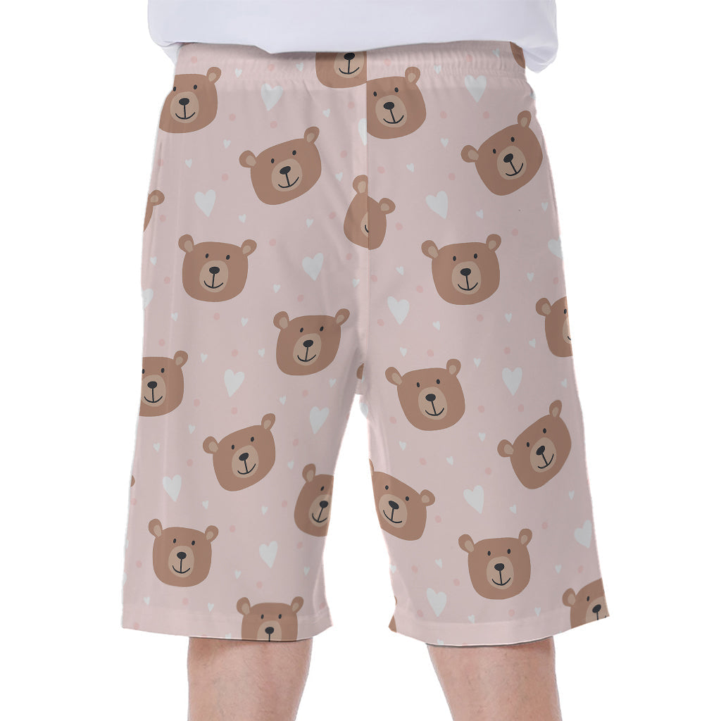 Bear-y Stylish: Hawaiian Men&#39;s Beach Shorts with Cute Brown Bear Pattern - 2