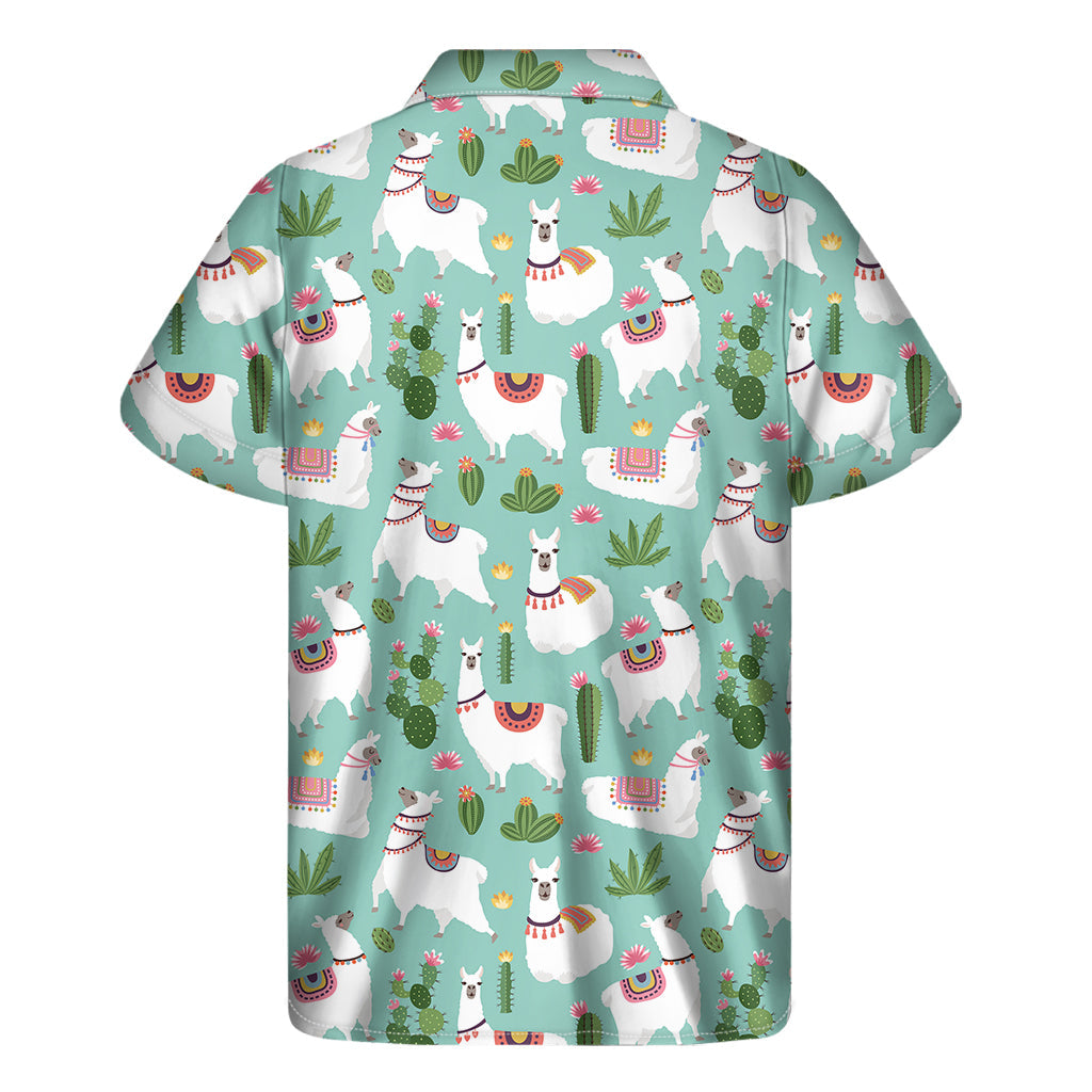 Ali&#39;i Aloha: Hawaiian Cactus and Llama Print Short Sleeve Shirt - 2