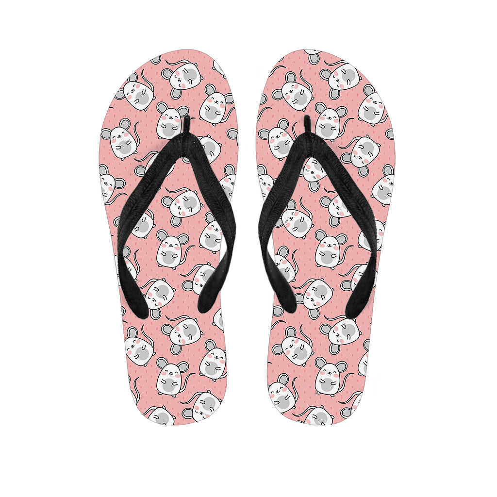 Beachy Vibes: Hawaiian Rat Pattern Print Flip Flops - 1