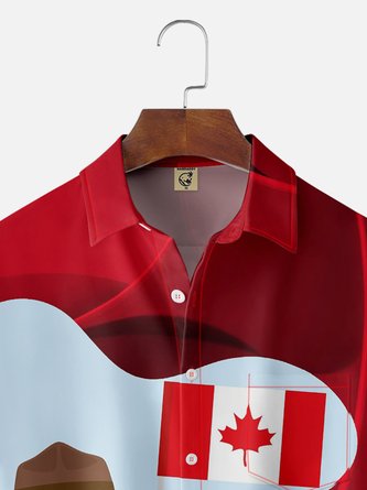 Abstract Geometric Squirrel Hawaiian Shirt with Canadian Maple Leaf Design