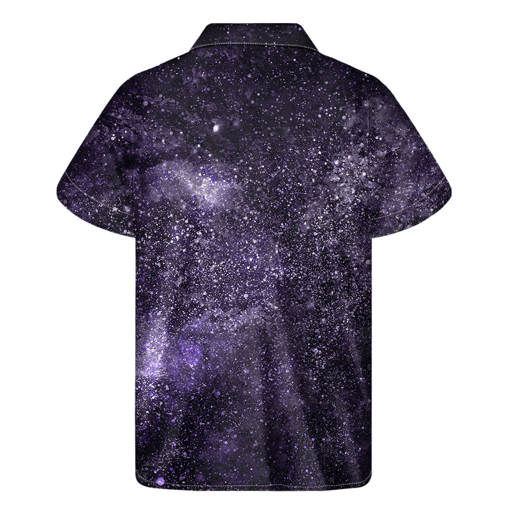 Dark Purple Galaxy Hawaiian Short Sleeve Shirt - 2