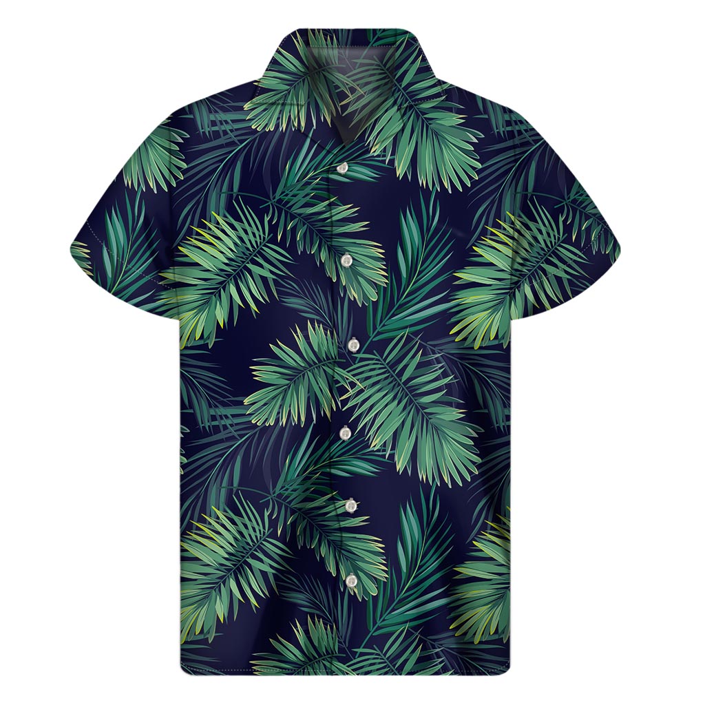 Dark Tropical Palm Leaf Hawaiian Shirt - Embrace the Aloha Spirit in Style - 1