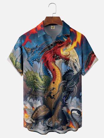 Abstract Dragon Hawaiian Shirt: Moisture-Wicking Hawaiian Outfit Style