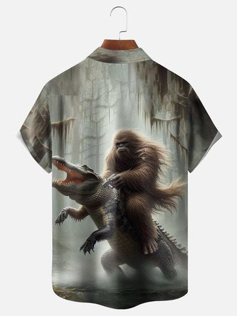 Bigfoot vs Alligator: A Moisture-Wicking Hawaiian Shirt for the Outdoorsman