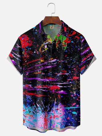 Abstract Art Stripes Hawaiian Shirt with Moisture-Wicking Technology