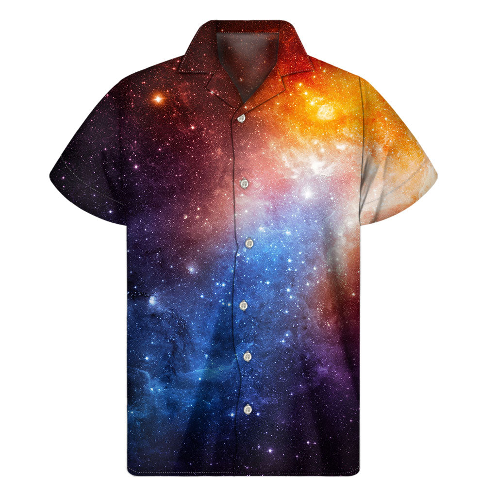 Aloha Universe: Men's Hawaiian Galaxy Print Short Sleeve Shirt - 1