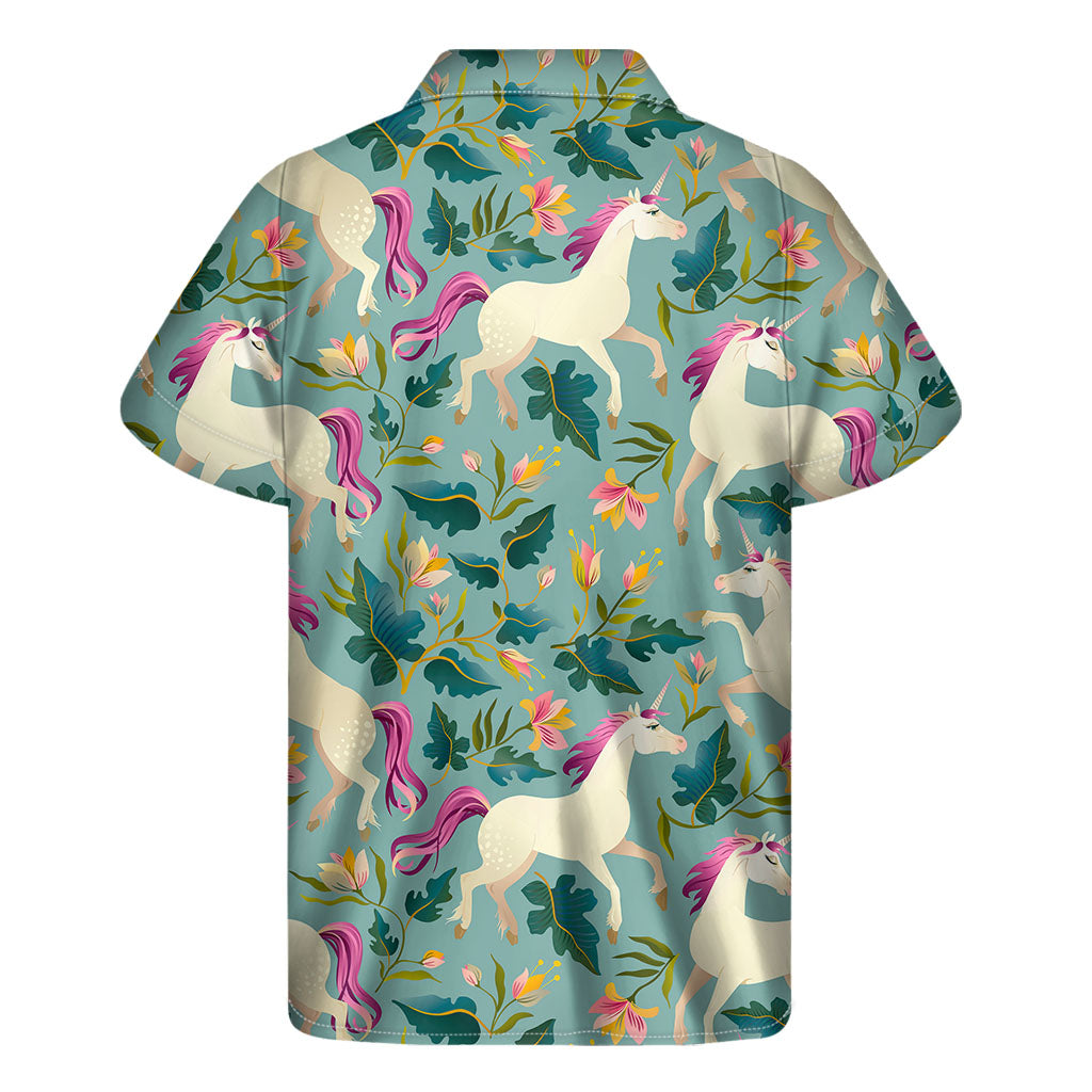 Hawaiian Unicorn Floral Print Short Sleeve Shirt - 2