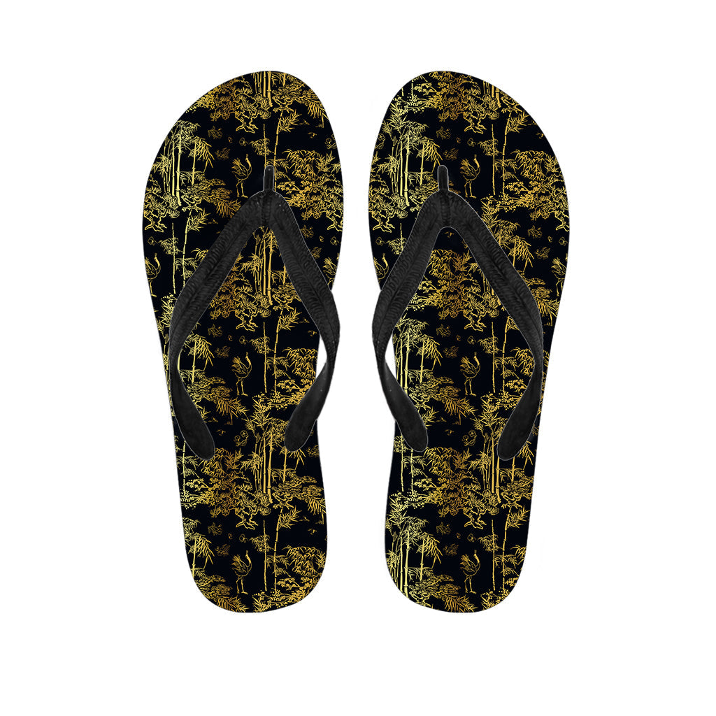 Bamboo Paradise: Hawaiian Outfit with Japanese Bamboo Print Flip Flops - 1