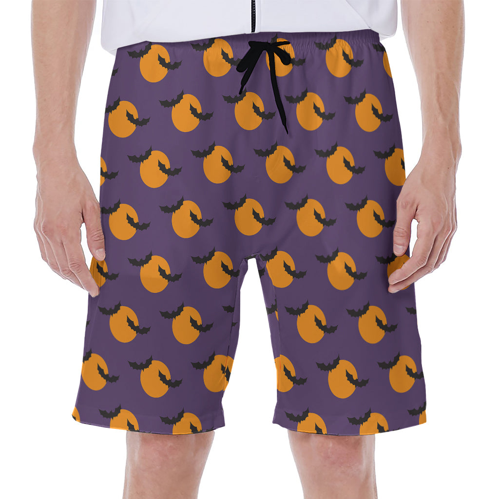 Bat and Moon Pattern Hawaiian Men's Beach Shorts - 1