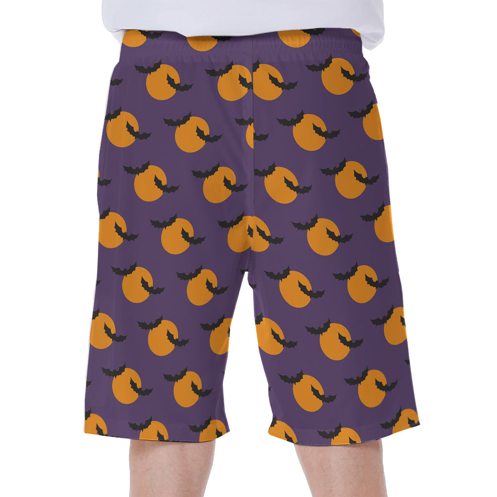 Bat and Moon Pattern Hawaiian Men's Beach Shorts - 1