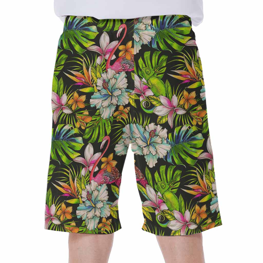 Aloha Vibes: Hawaiian Men&#39;s Beach Shorts with Tropical Patterns - 2