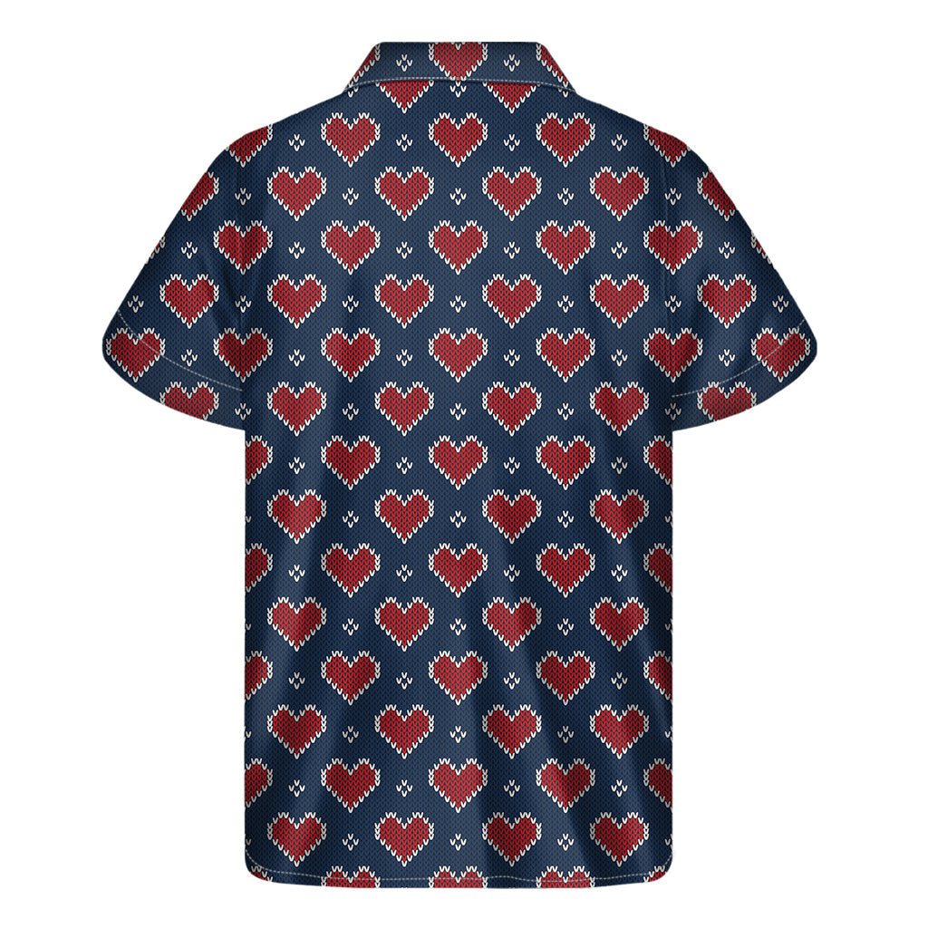 Aloha Vibes: Hawaiian Heart Knitted Short Sleeve Shirt - 2