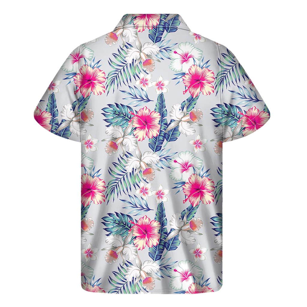 Tropical Vibes: Men&#39;s Hawaiian Hibiscus Orchids Short Sleeve Shirt - 2