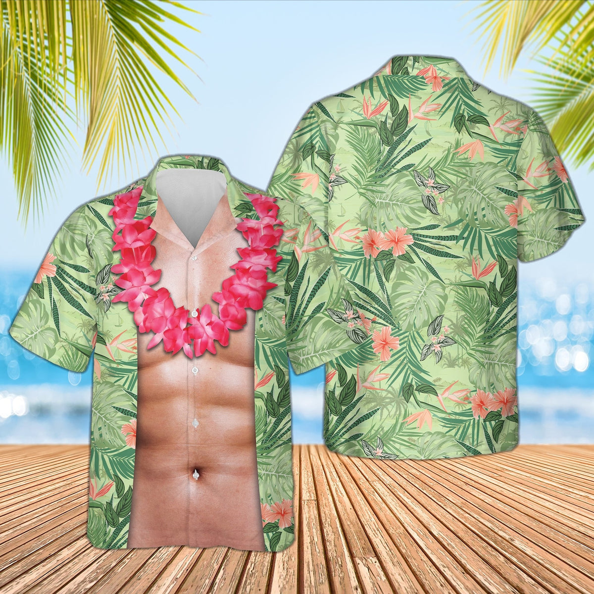 Abs Aloha: Funny Tropical Flowers Shirt