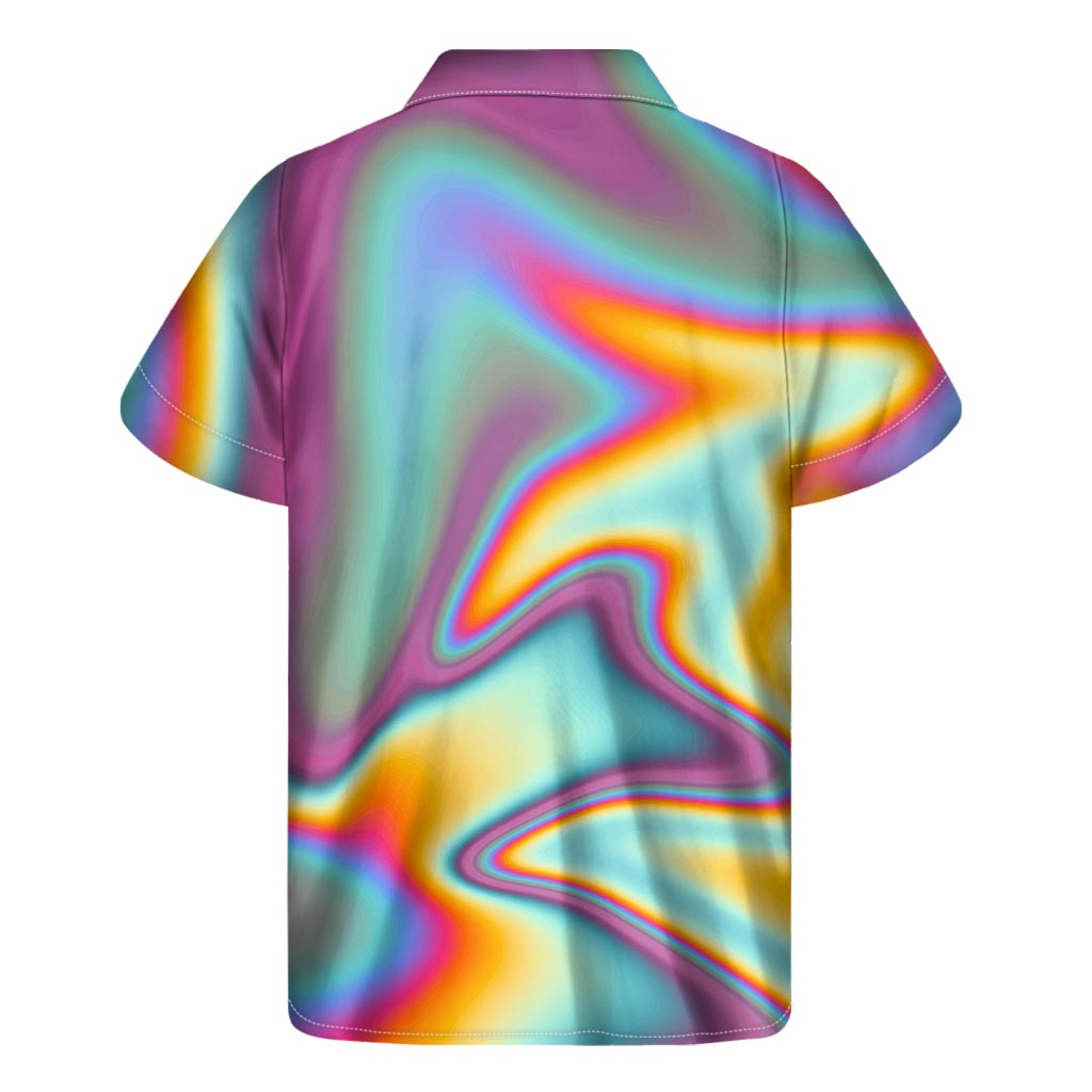 Ultra Cool Hawaiian Shirt: Liquid Holographic Trippy Print - 2