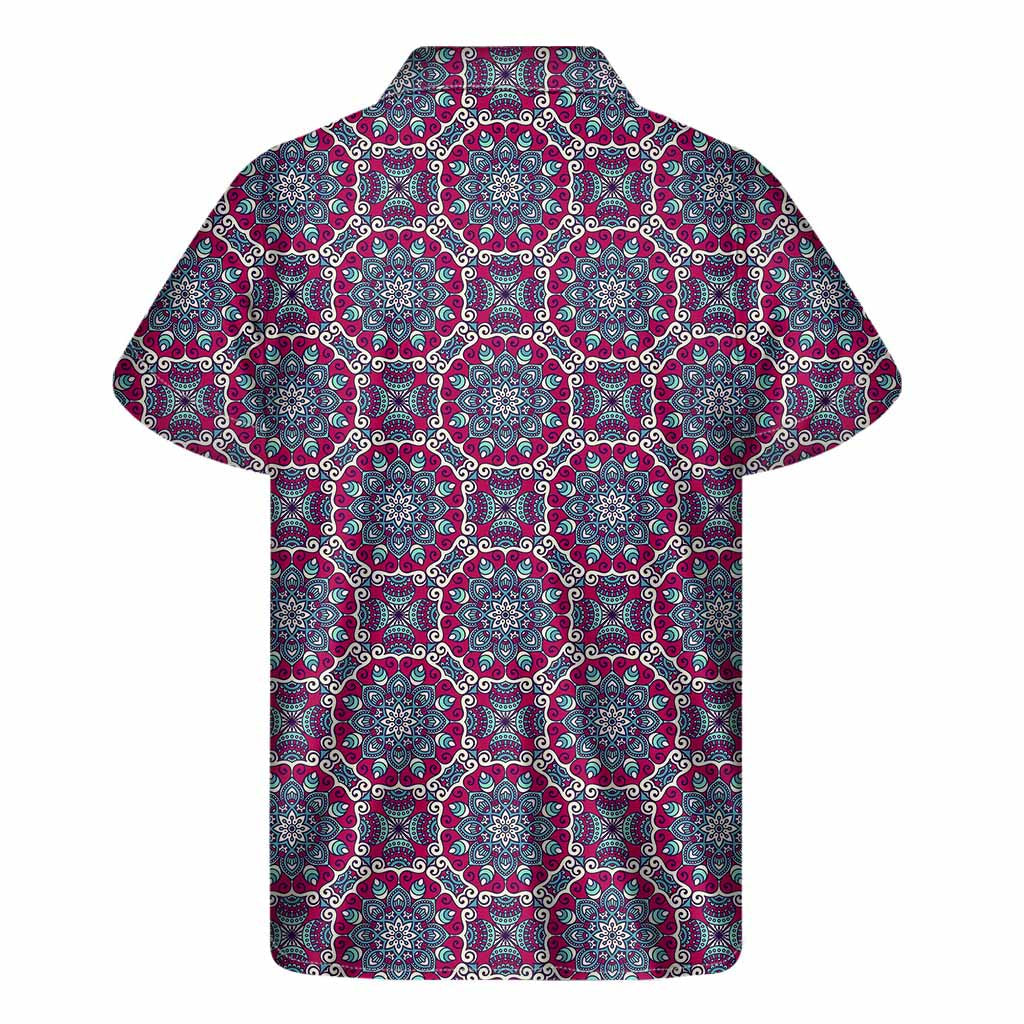 Magenta Mandala Bohemian Hawaiian Shirt - 2