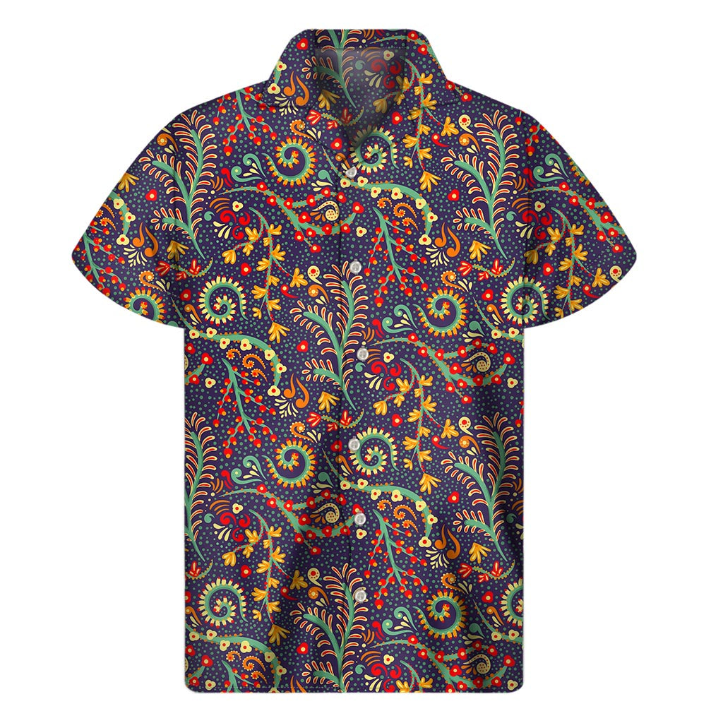 Mandala Floral Bohemian Hawaiian Short Sleeve Shirt - 1