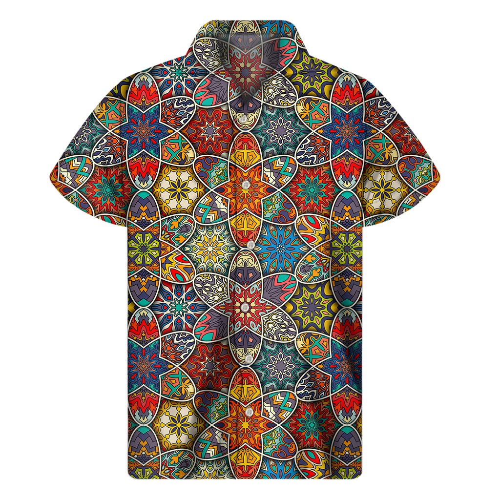 Bohemian Bliss Hawaiian Shirt - Mandala Star Pattern - 1