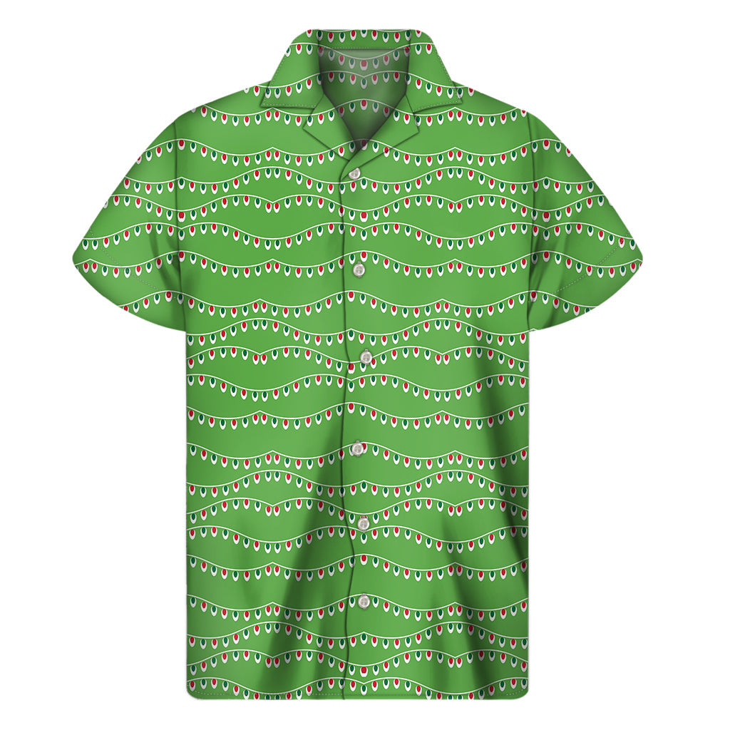 Aloha Festive Vibes: Hawaiian Christmas Lights Short Sleeve Shirt - 1