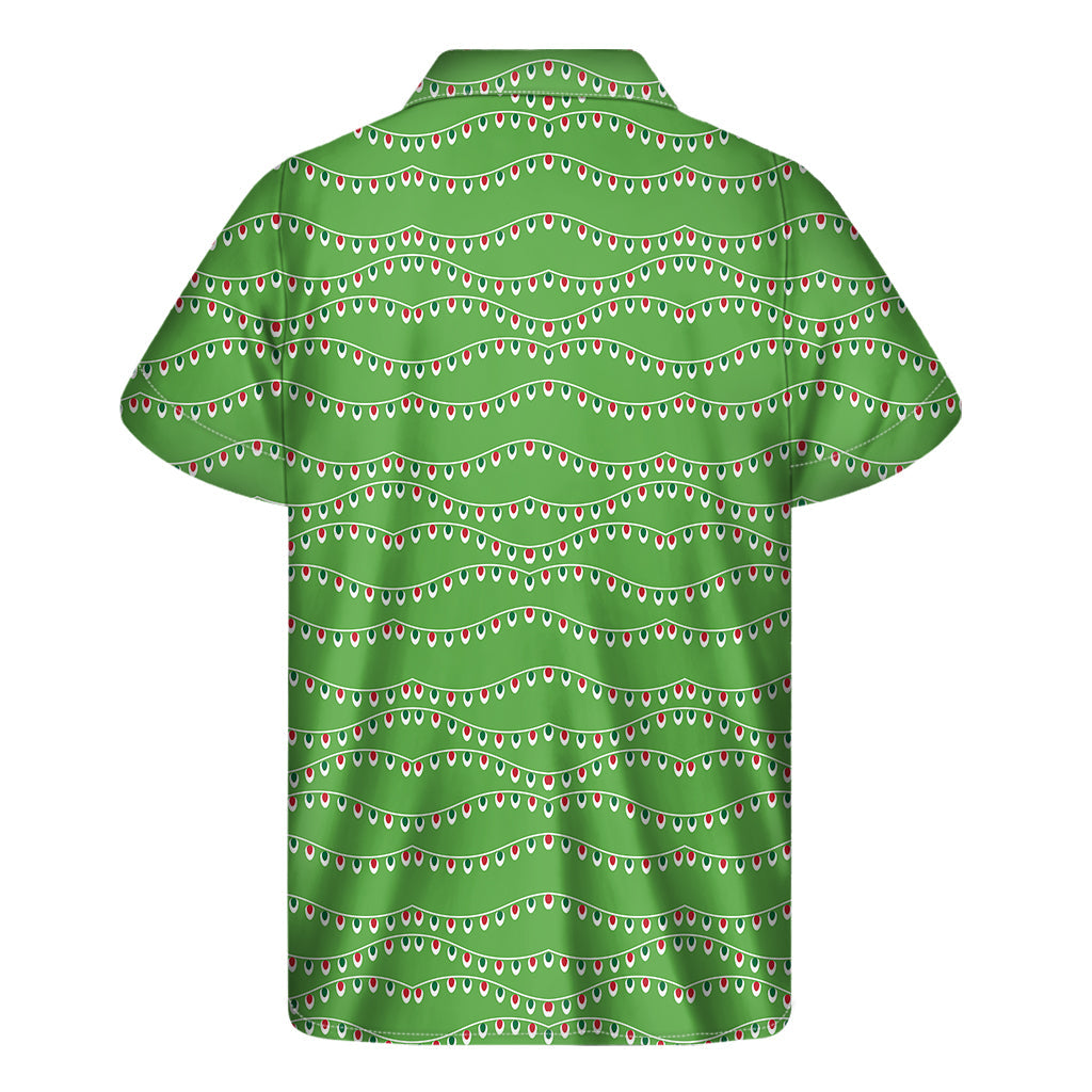 Aloha Festive Vibes: Hawaiian Christmas Lights Short Sleeve Shirt - 2