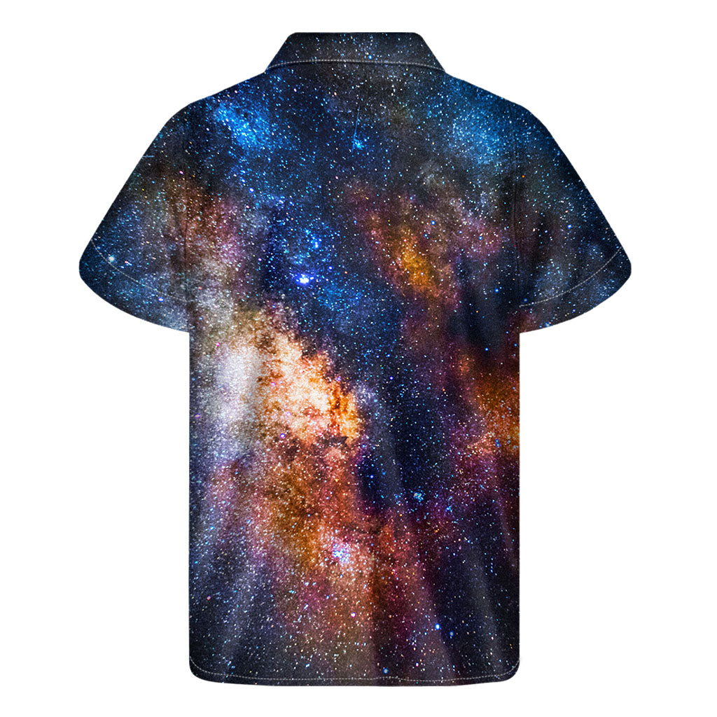 Milky Way Men's Hawaiian Short Sleeve Shirt: Embrace the Universe in Style - 1