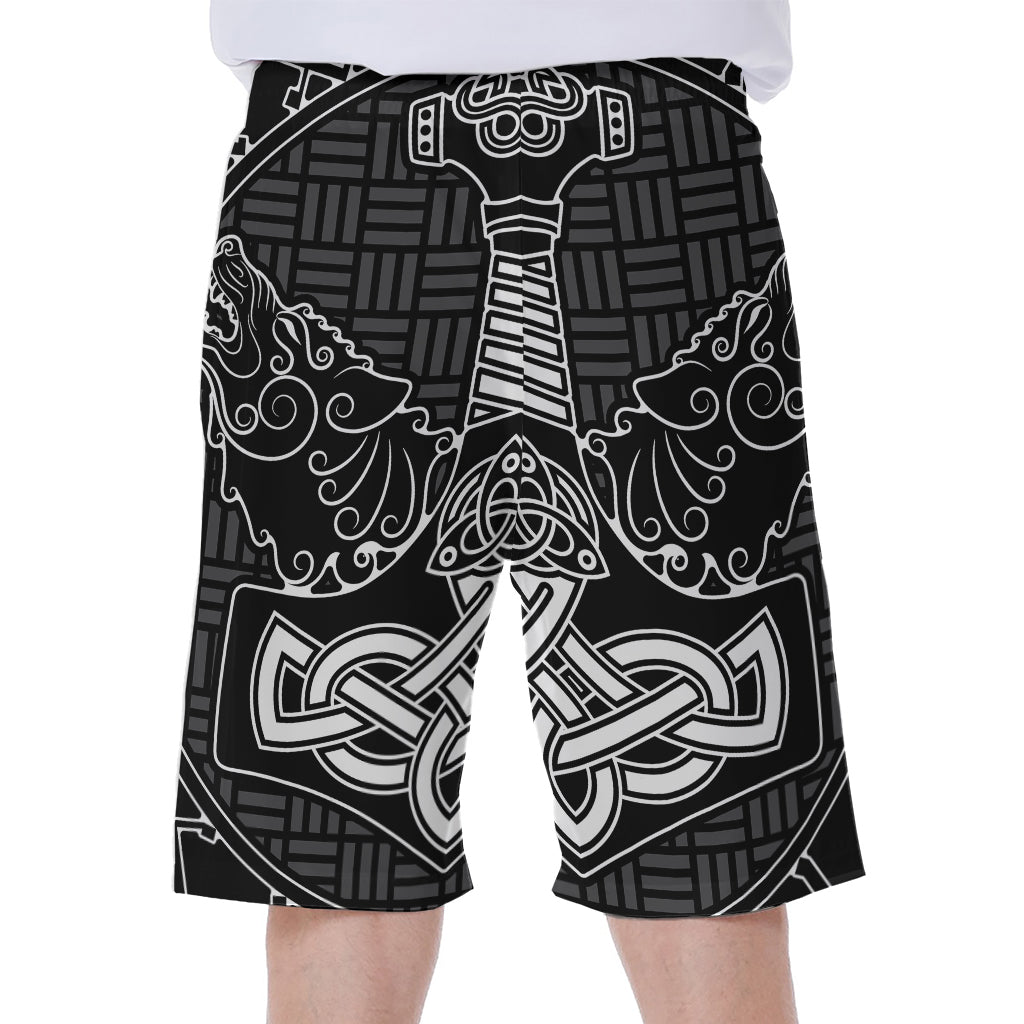 - Mjolnir and Scandinavian Runes Hawaiian Men&#39;s Beach Shorts - 2