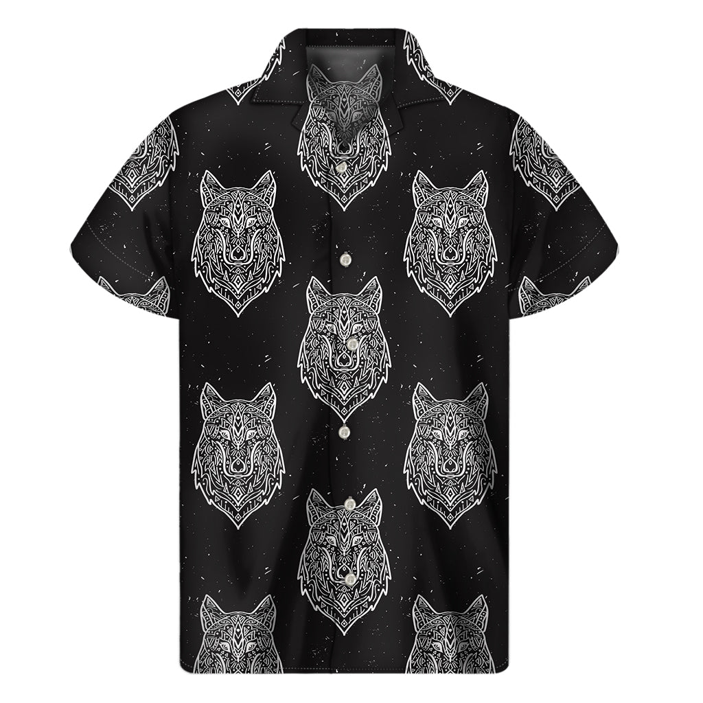 Classic Hawaiian Style: Native Tribal Wolf Pattern Short Sleeve Shirt - 1