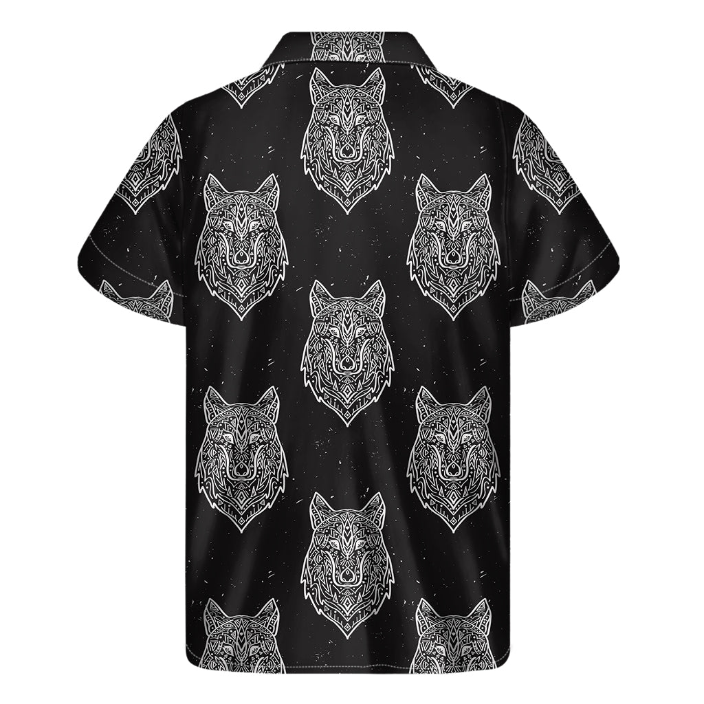 Classic Hawaiian Style: Native Tribal Wolf Pattern Short Sleeve Shirt - 2