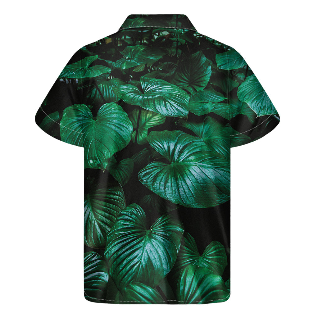 Natural Tropical Leaf Print Hawaiian Short Sleeve Shirt - 2