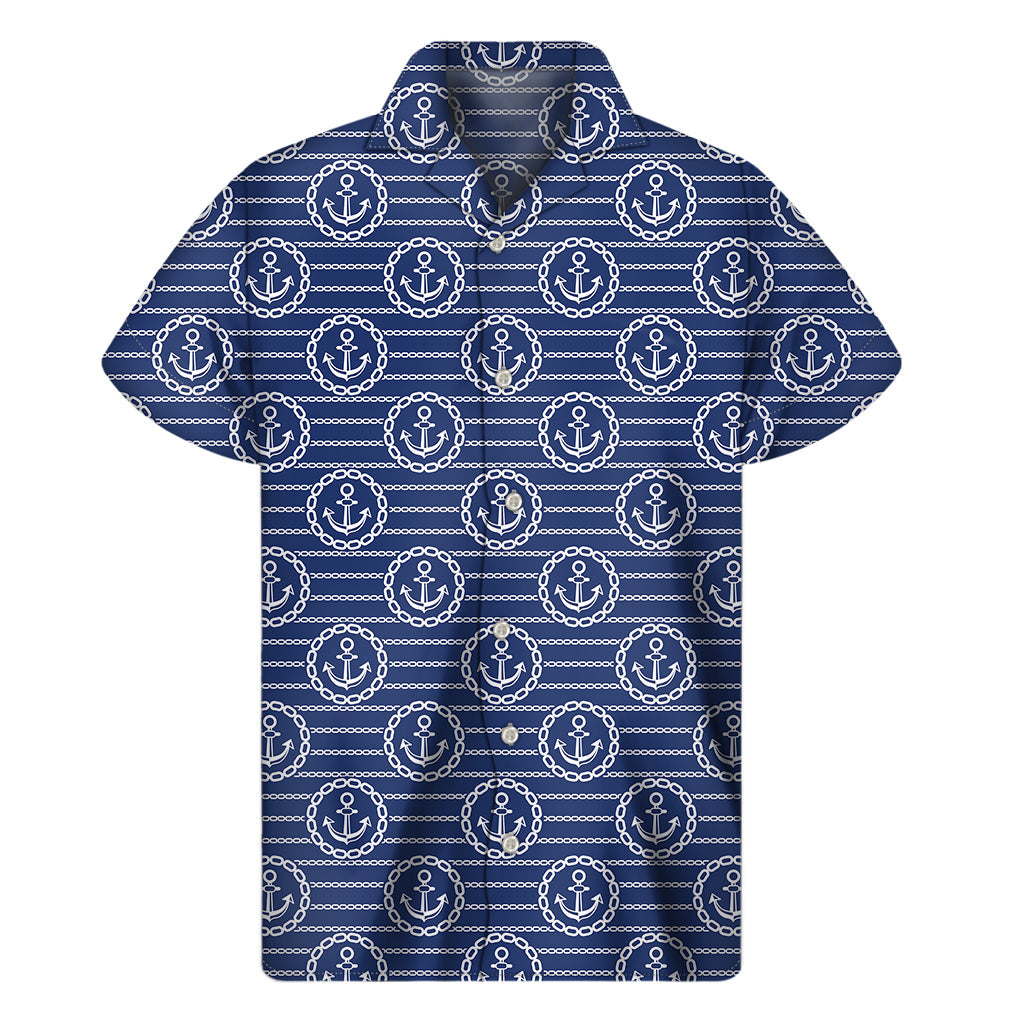 Anchored in Style: Hawaiian Short Sleeve Shirt - 1