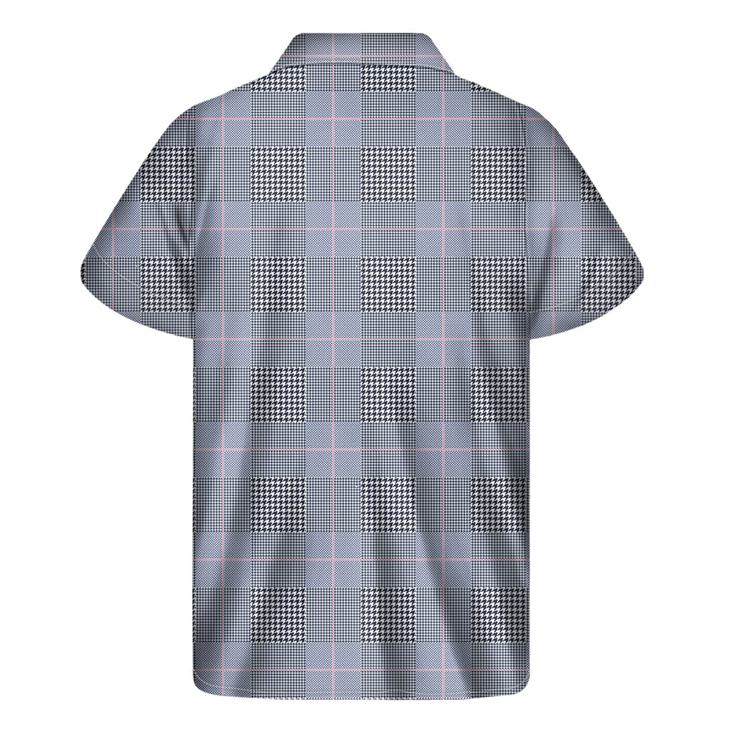 Island Charm: Navy Blue Prince of Wales Check Hawaiian Short Sleeve Shirt - 2