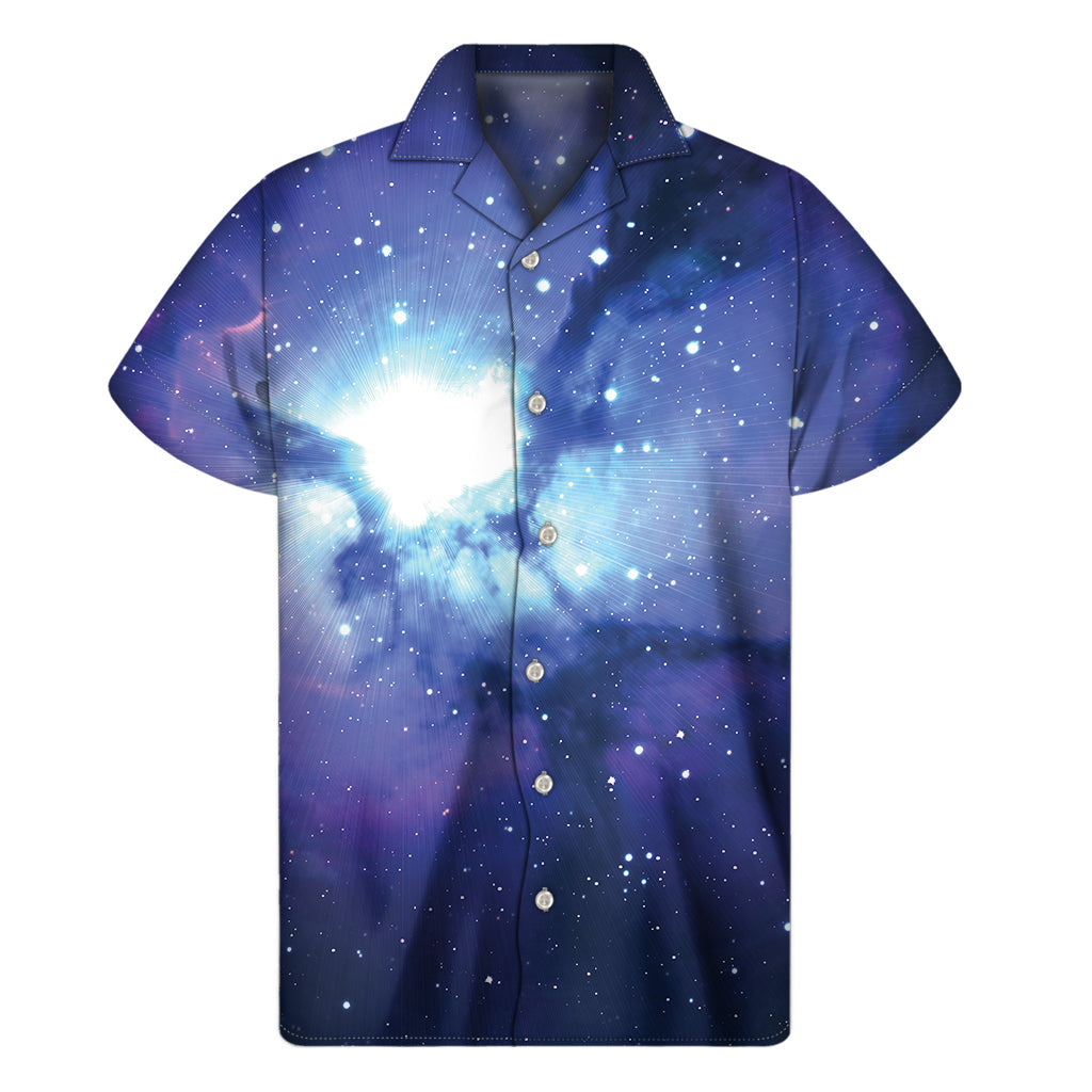 Galactic Vibes: Hawaiian Nebula Print Short Sleeve Shirt - 1