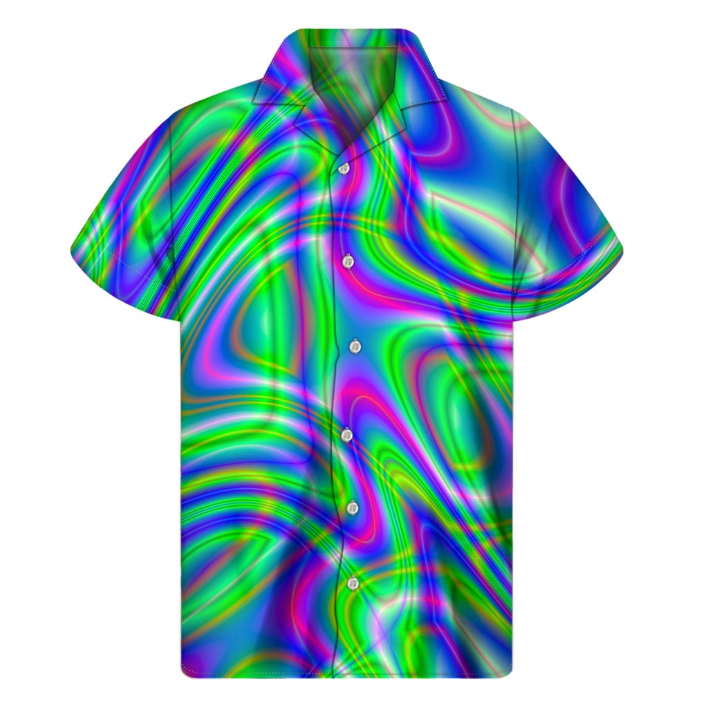 Neon Green Hawaiian Vibes Short Sleeve Shirt for Men - 1